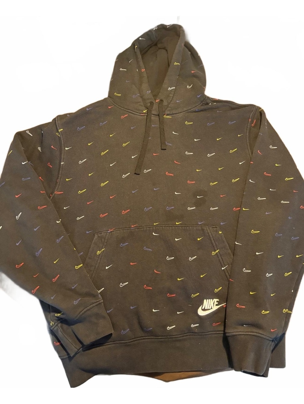 Nike Black Hoodie with Multicolor Mini Swoosh Logos